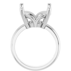 10K White Gold 14x14 mm Cushion Ring Mounting – image 4