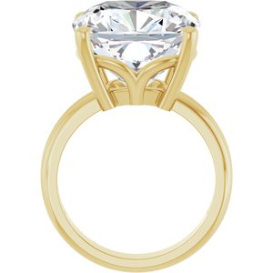 10K Yellow Gold 14x14 mm Cushion Ring Mounting – image 3