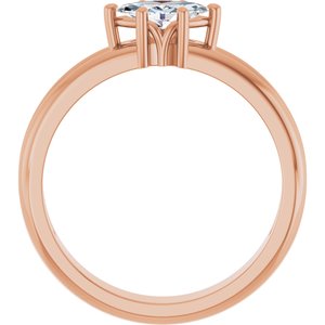 18K Rose Gold 7x3.5 mm Marquise Ring Mounting – image 3