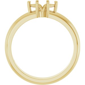 14K Yellow Gold 7x3.5 mm Marquise Ring Mounting – image 4