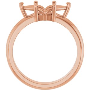 10K Rose Gold 12x6 mm Marquise Ring Mounting – image 4