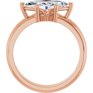 14K Rose Gold 12x6 mm Marquise Ring Mounting – image 3