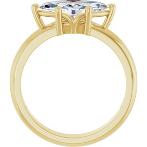 18K Yellow Gold 12x6 mm Marquise Ring Mounting – image 3