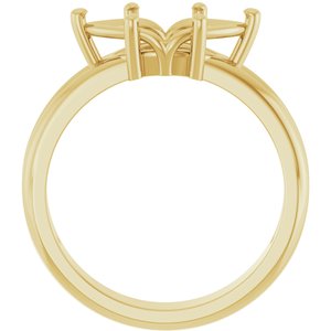 18K Yellow Gold 12x6 mm Marquise Ring Mounting – image 4