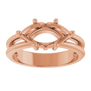 10K Rose Gold 12x6 mm Marquise Ring Mounting – image 6