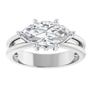 Continuum Sterling Silver 12x6 mm Marquise Ring Mounting – image 5