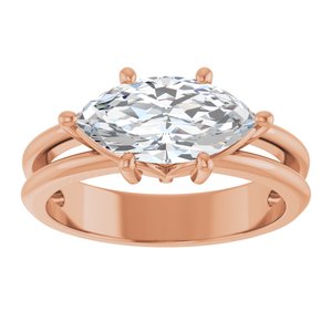 14K Rose Gold 12x6 mm Marquise Ring Mounting – image 5