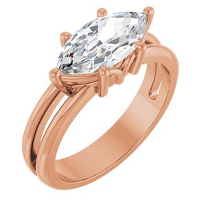 10K Rose Gold 12x6 mm Marquise Ring Mounting