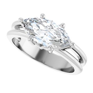 14K X1 White Gold 12x6 mm Marquise Ring Mounting – image 8