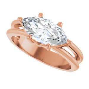 10K Rose Gold 12x6 mm Marquise Ring Mounting – image 8