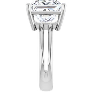 10K White Gold 10x10 mm Square Ring Mounting – image 7