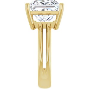 18K Yellow Gold 10x10 mm Square Ring Mounting – image 7