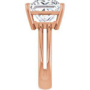 10K Rose Gold 10x10 mm Square Ring Mounting – image 7
