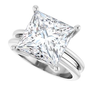 10K White Gold 10x10 mm Square Ring Mounting – image 8