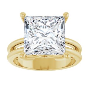 14K Yellow Gold 10x10 mm Square Ring Mounting – image 5