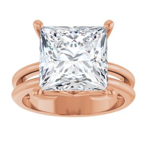 10K Rose Gold 10x10 mm Square Ring Mounting – image 5