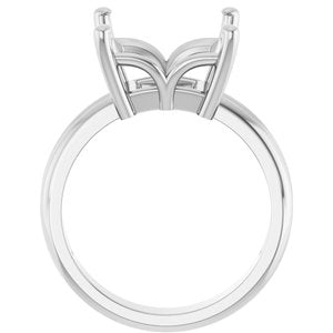 10K White Gold 10x10 mm Square Ring Mounting – image 4