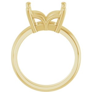 18K Yellow Gold 10x10 mm Square Ring Mounting – image 4