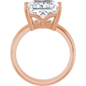 14K Rose Gold 10x10 mm Square Ring Mounting – image 3