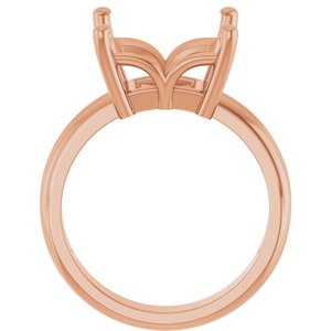 10K Rose Gold 10x10 mm Square Ring Mounting – image 4