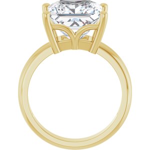 18K Yellow Gold 10x10 mm Square Ring Mounting – image 3