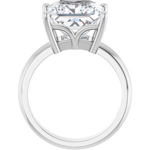 14K X1 White Gold 10x10 mm Square Ring Mounting – image 3