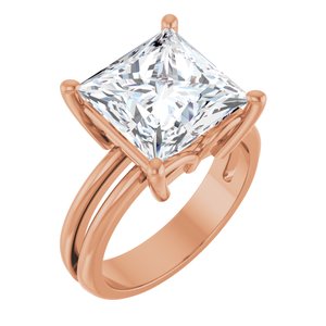 14K Rose Gold 10x10 mm Square Ring Mounting