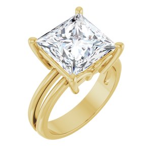 14K Yellow Gold 10x10 mm Square Ring Mounting