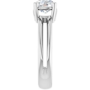 10K White Gold 8.5x6.5 mm Elongated Cushion Ring Mounting – image 7