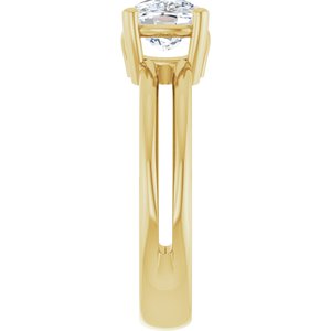 14K Yellow Gold 8.5x6.5 mm Elongated Cushion Ring Mounting – image 7