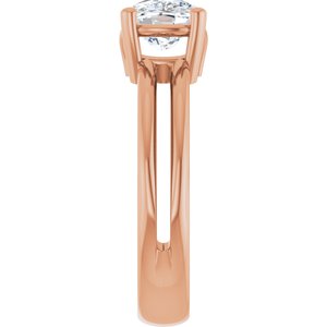 18K Rose Gold 8.5x6.5 mm Elongated Cushion Ring Mounting – image 7