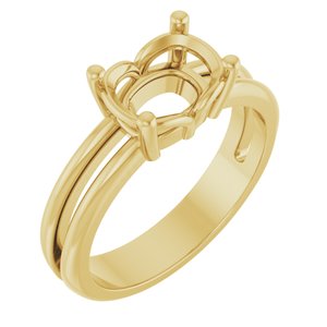 18K Yellow Gold 8.5x6.5 mm Elongated Cushion Ring Mounting – image 2