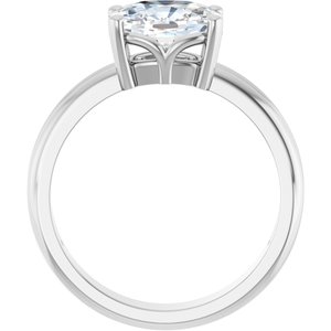 10K White Gold 8.5x6.5 mm Elongated Cushion Ring Mounting – image 3