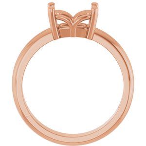 10K Rose Gold 8.5x6.5 mm Elongated Cushion Ring Mounting – image 4