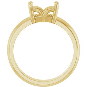 10K Yellow Gold 8.5x6.5 mm Elongated Cushion Ring Mounting – image 4