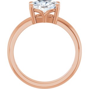 10K Rose Gold 8.5x6.5 mm Elongated Cushion Ring Mounting – image 3