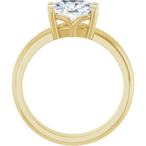14K Yellow Gold 8.5x6.5 mm Elongated Cushion Ring Mounting – image 3