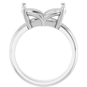 Platinum 14x10 mm Elongated Cushion Ring Mounting – image 4