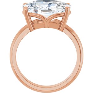 14K Rose Gold 14x10 mm Elongated Cushion Ring Mounting – image 3