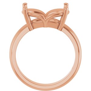 10K Rose Gold 14x10 mm Elongated Cushion Ring Mounting – image 4