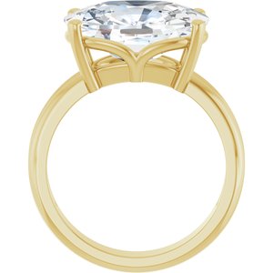 10K Yellow Gold 14x10 mm Elongated Cushion Ring Mounting – image 3