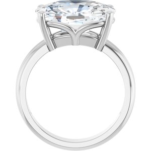 14K X1 White Gold 14x10 mm Elongated Cushion Ring Mounting – image 3