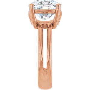 10K Rose Gold 14x10 mm Elongated Cushion Ring Mounting – image 7