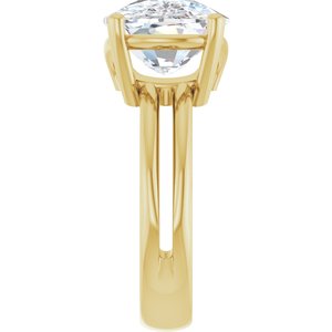 10K Yellow Gold 14x10 mm Elongated Cushion Ring Mounting – image 7