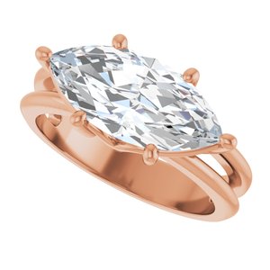 10K Rose Gold 15x7 mm Marquise Ring Mounting – image 8
