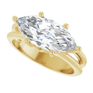 18K Yellow Gold 15x7 mm Marquise Ring Mounting – image 8