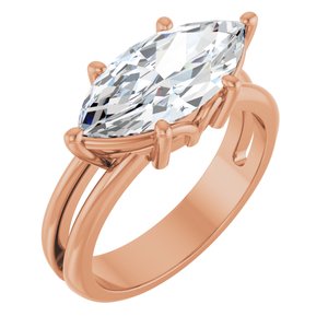 10K Rose Gold 15x7 mm Marquise Ring Mounting