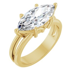 18K Yellow Gold 15x7 mm Marquise Ring Mounting