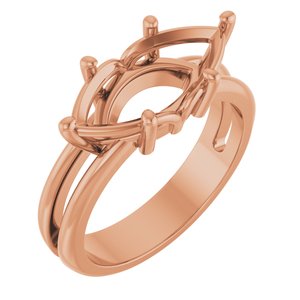 10K Rose Gold 15x7 mm Marquise Ring Mounting – image 2