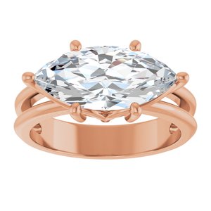 18K Rose Gold 15x7 mm Marquise Ring Mounting – image 5